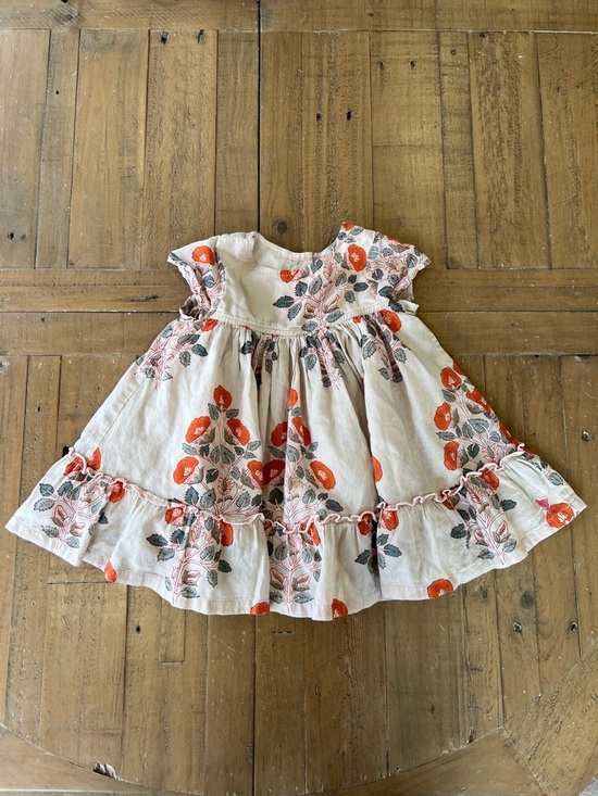 Pink Chicken Other - Pink chicken orange floral print ruffle dress 6-12 months bohemian